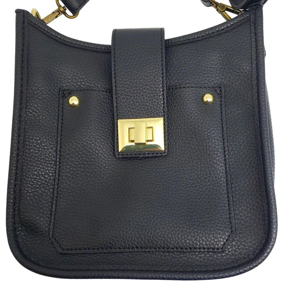 Steve Madden Black‎ Crossbody Bag Adjustable Strap Purse Satchel Vegan Leather